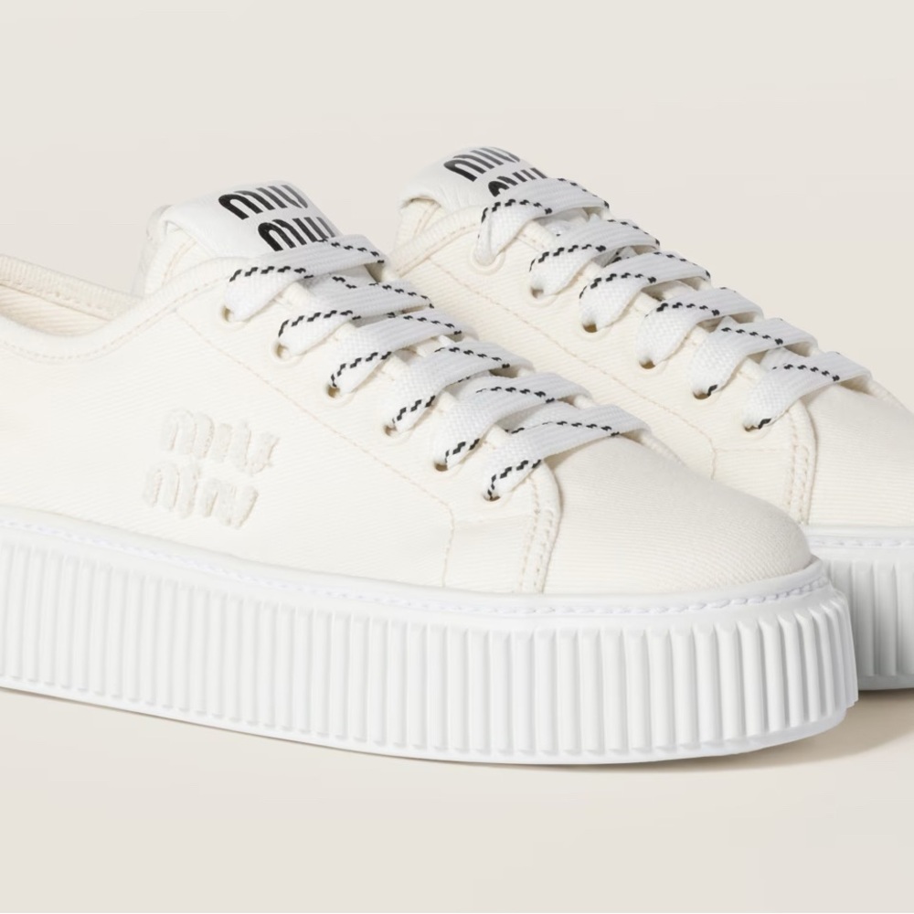 Miu Miu Denim Platform Sneakers- Never Worn